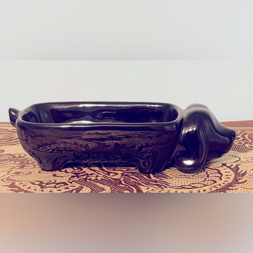 Dachshund Weiner Dog Black Holder Spring Black Ceramic